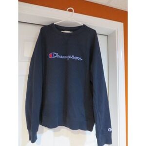 1990s Champion Blue Sweatshirt Navy Size XXL Size Runs Smaller Crewneck